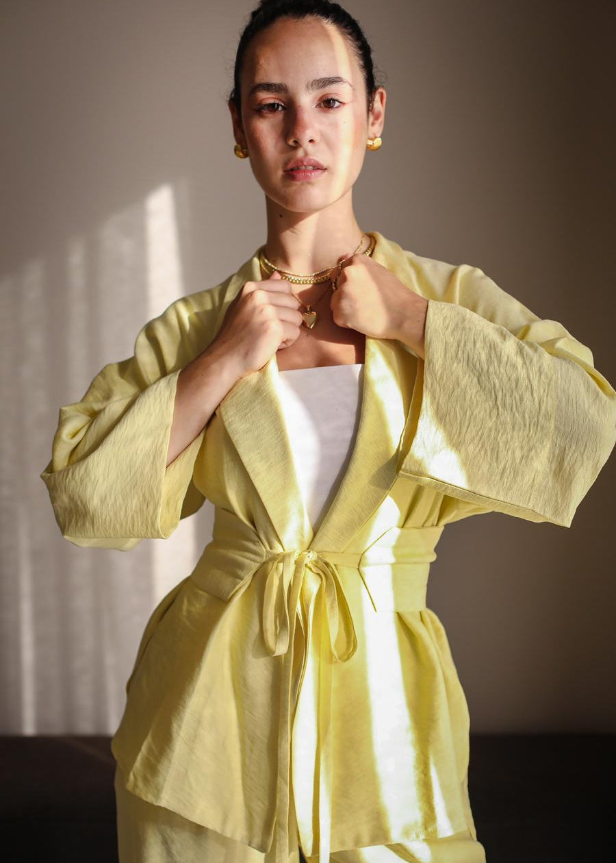 co-ord Linen Butter Yellow Set