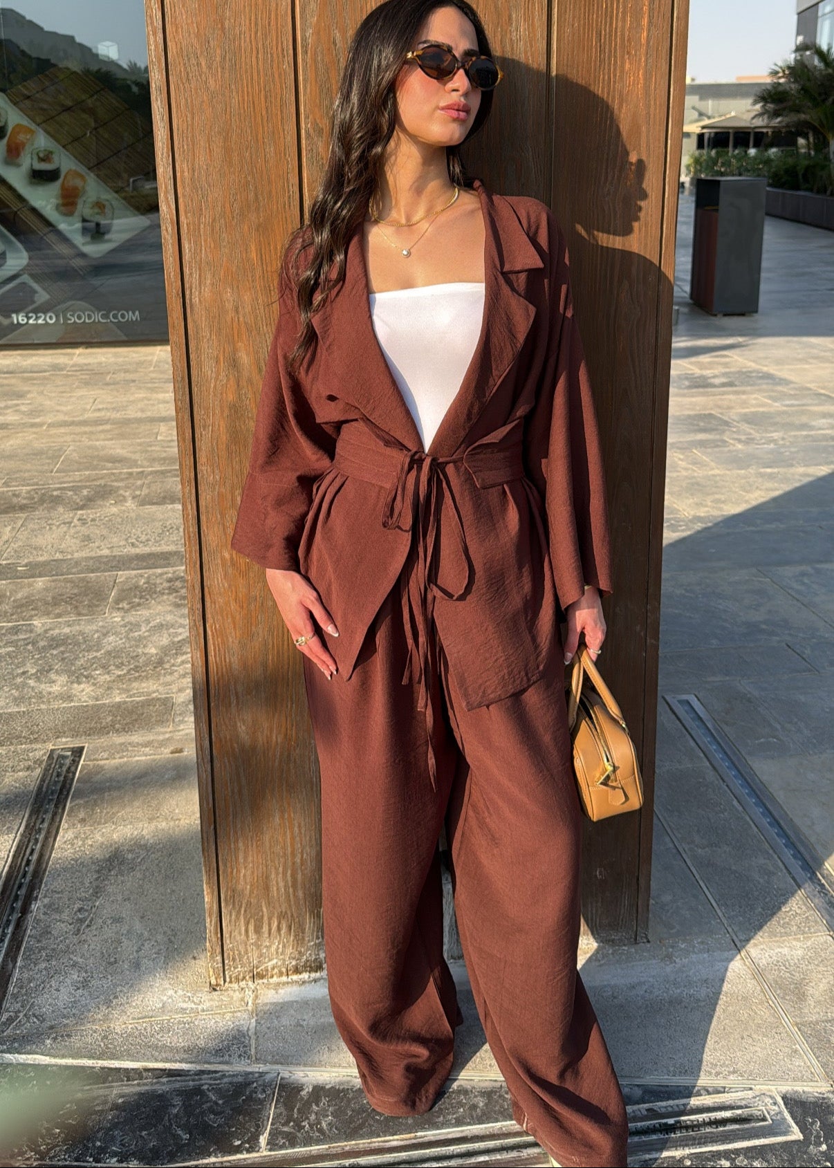 co-ord Linen Brown Set
