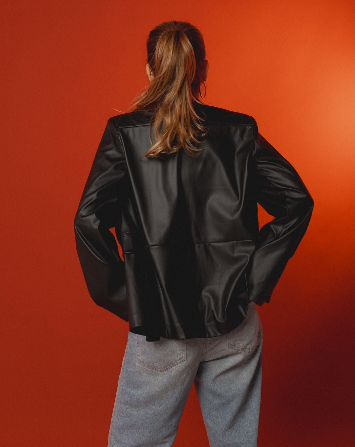 Matt Leather Blazer