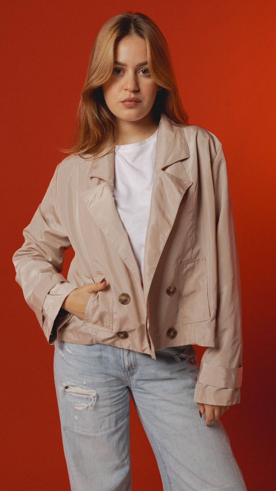 Beige Trench Jacket