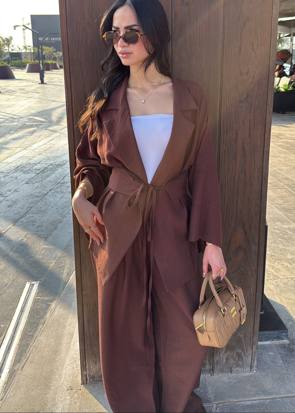 co-ord Linen Brown Set