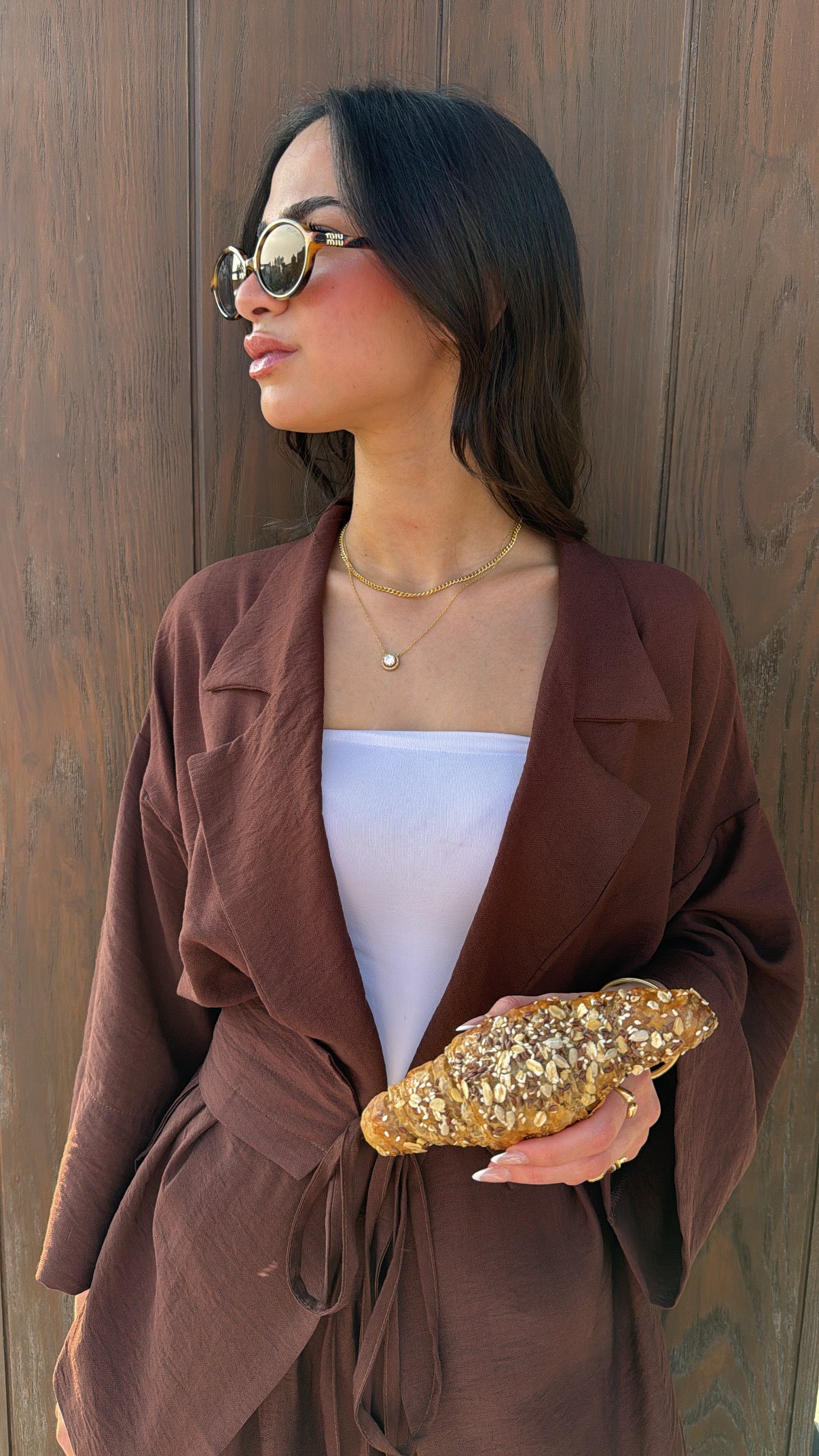 co-ord Linen Brown Set