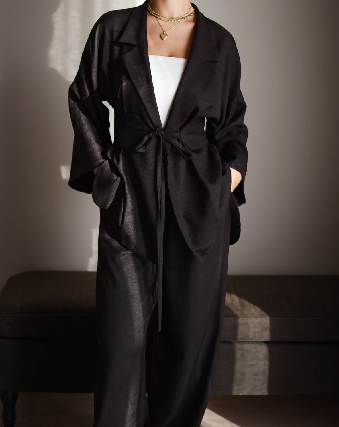 co-ord Linen Black Set