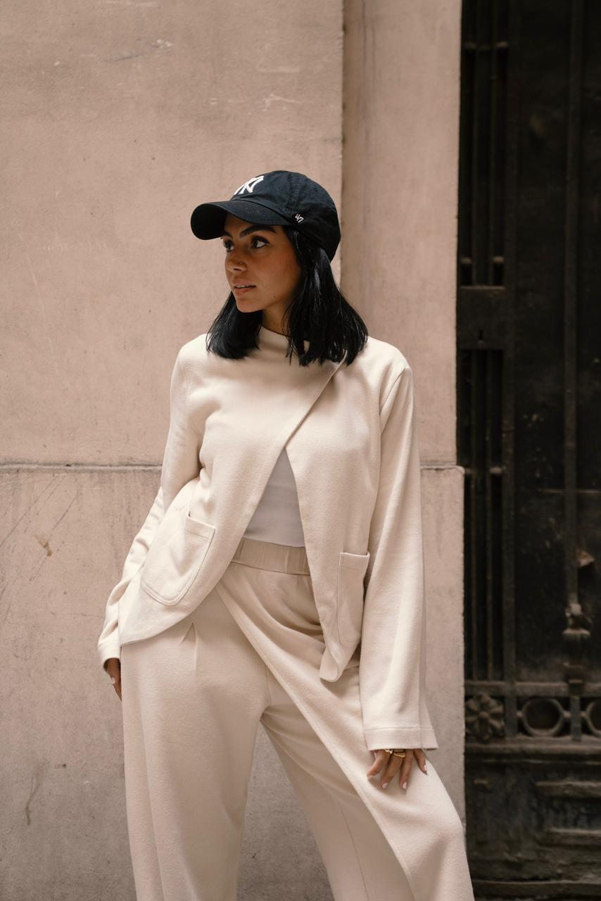 The luxe knit Off white Jacket