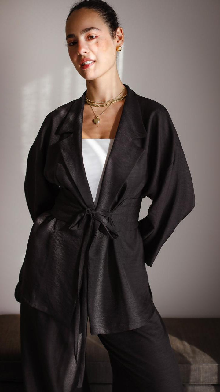 co-ord Linen Black Set