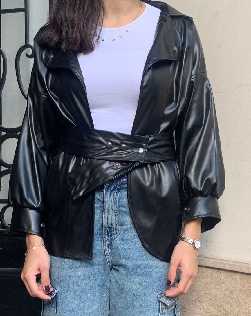 Leather Burgundy Shacket