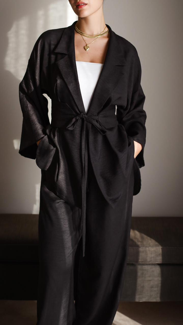 co-ord Linen Black Set