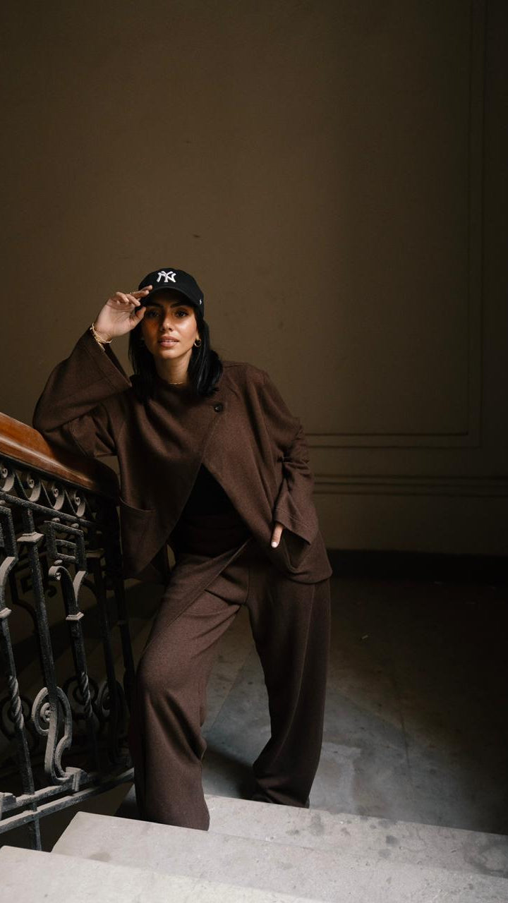 The luxe knit Brown Jacket