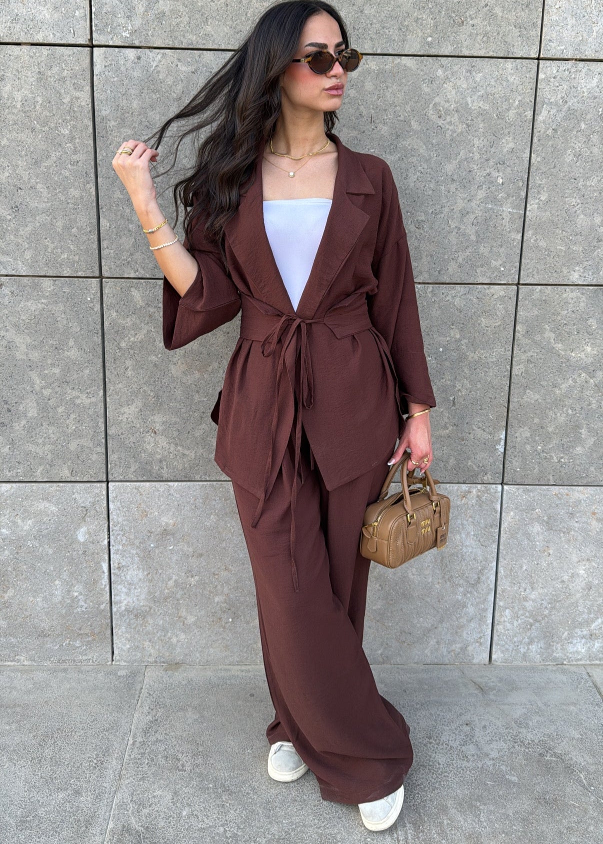 co-ord Linen Brown Set