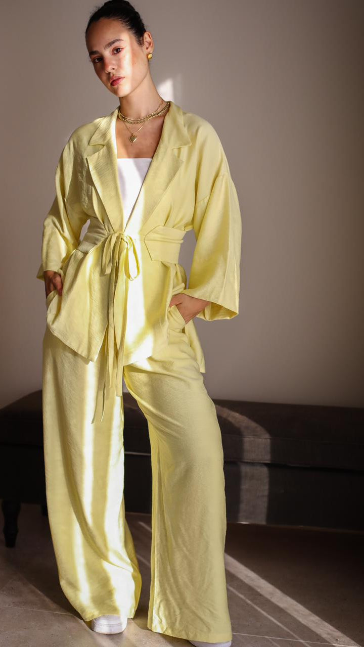 co-ord Linen Butter Yellow Set
