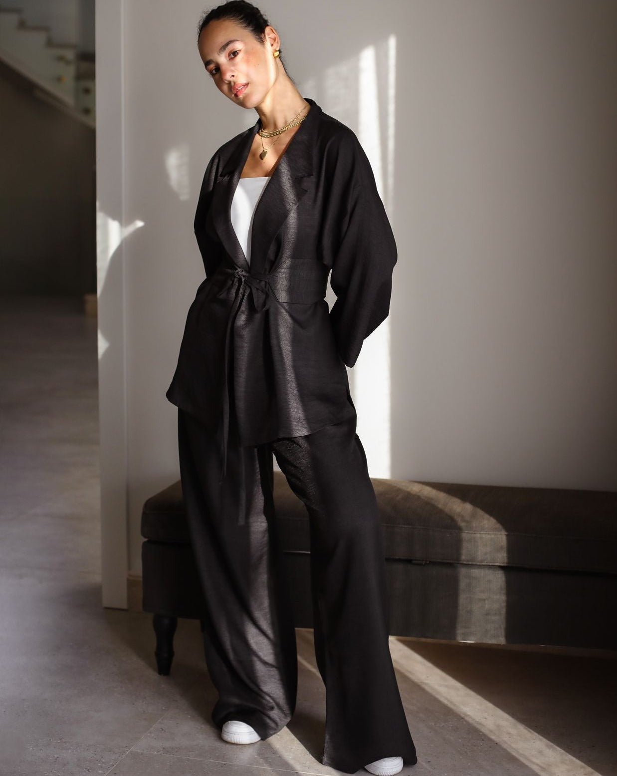 co-ord Linen Black Set