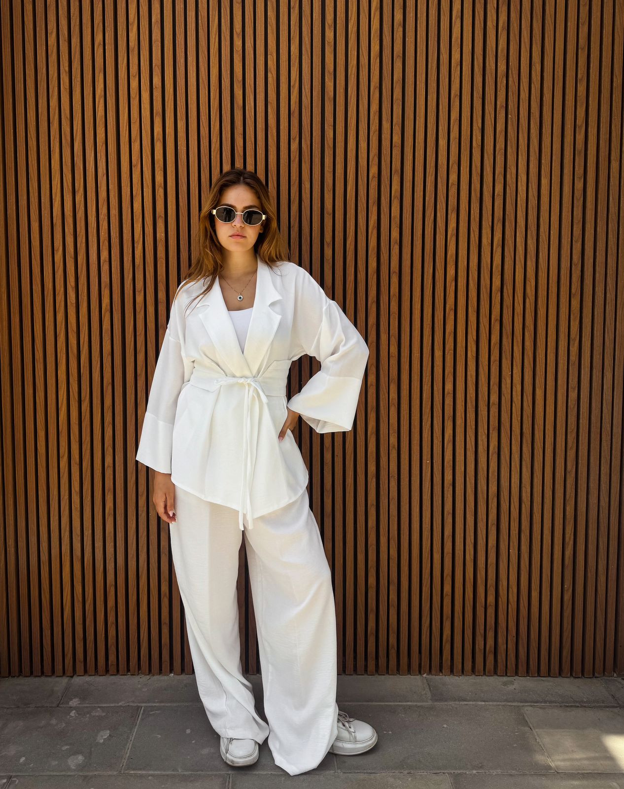 co-ord Linen white Set