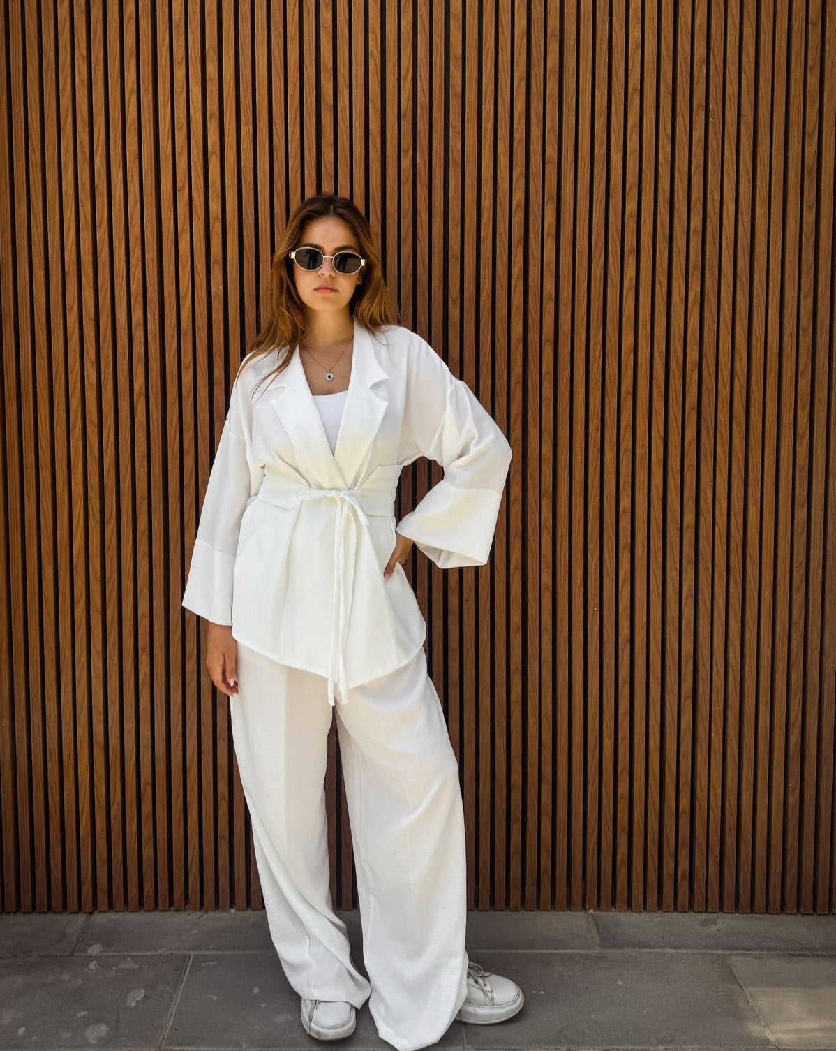 co-ord Linen white Set