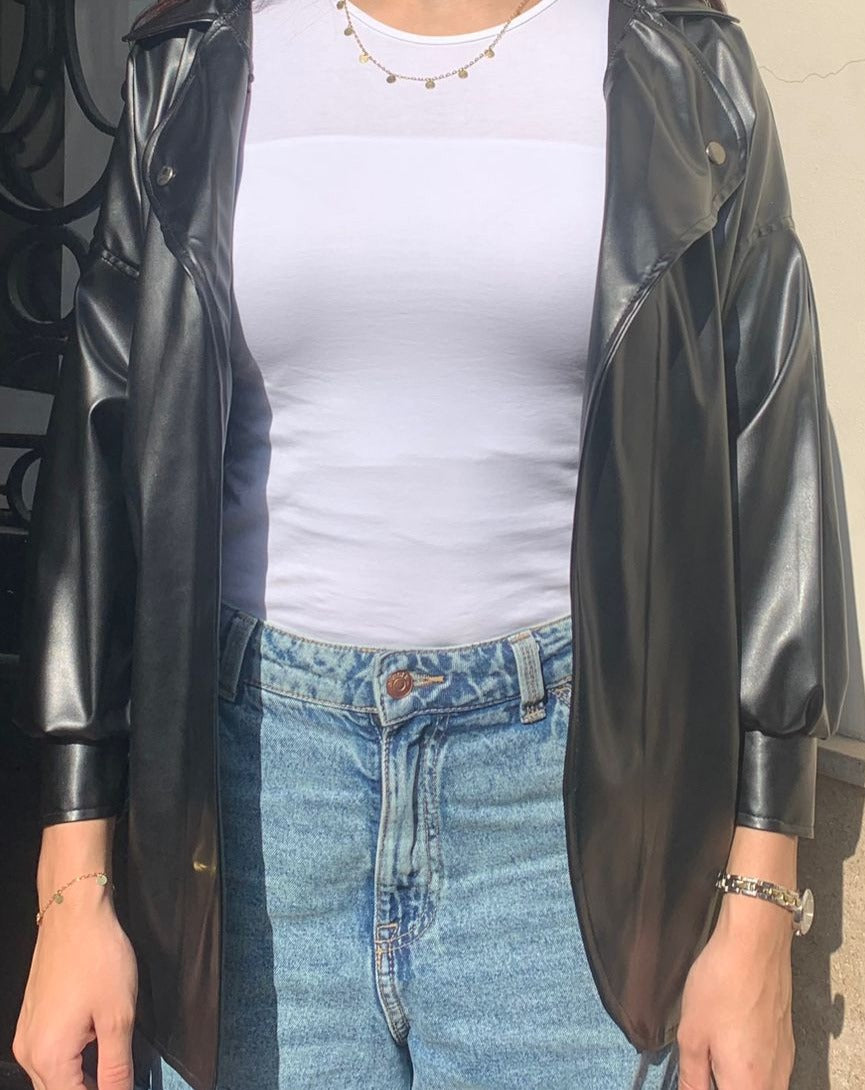 Leather Burgundy Shacket