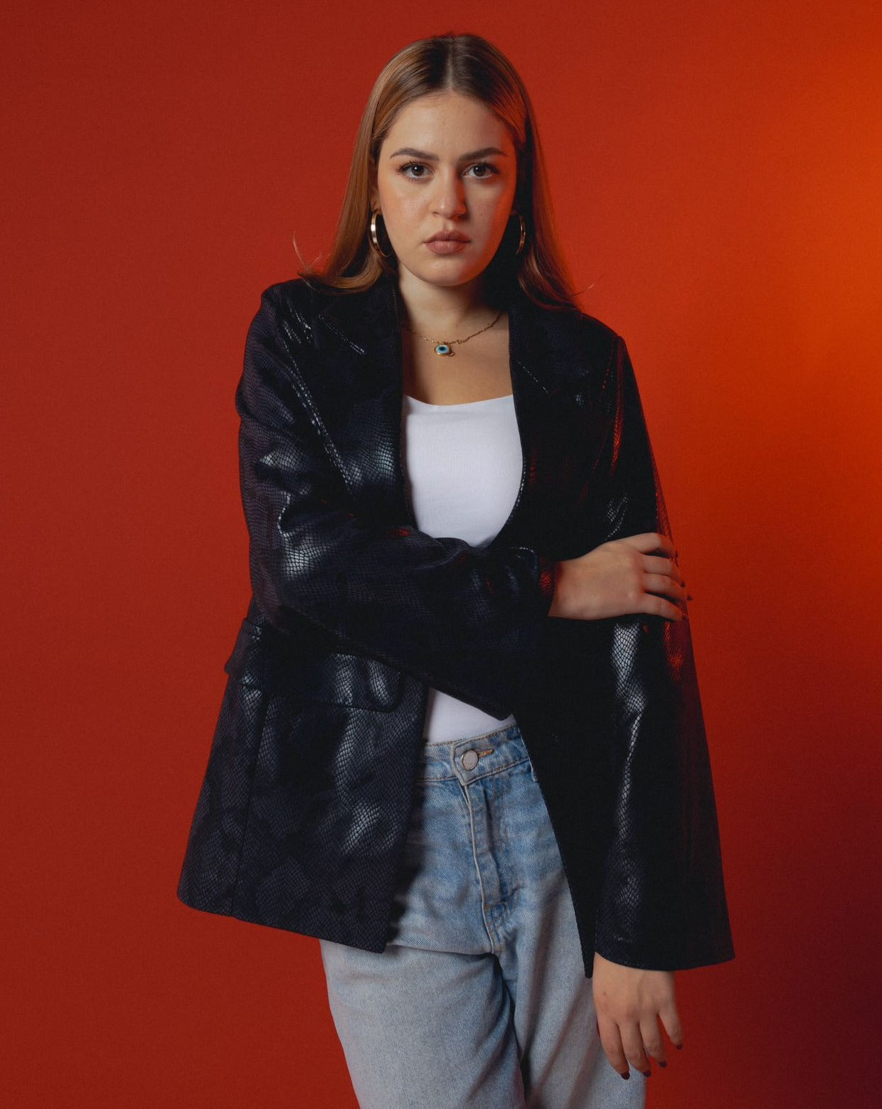 Snake Leather Blazer