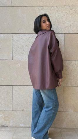 Leather Burgundy Shacket