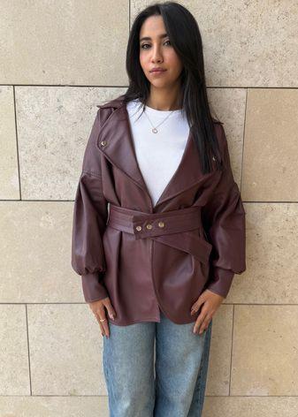 Leather Burgundy Shacket