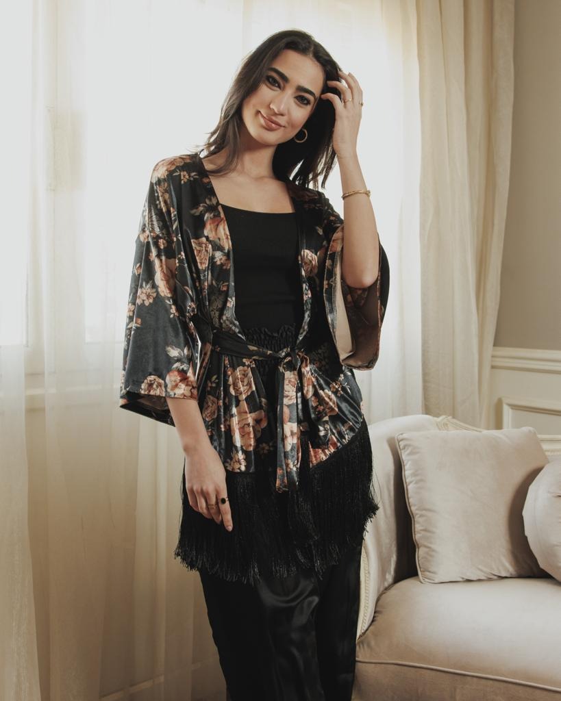 Imprime Fringes Cardigan