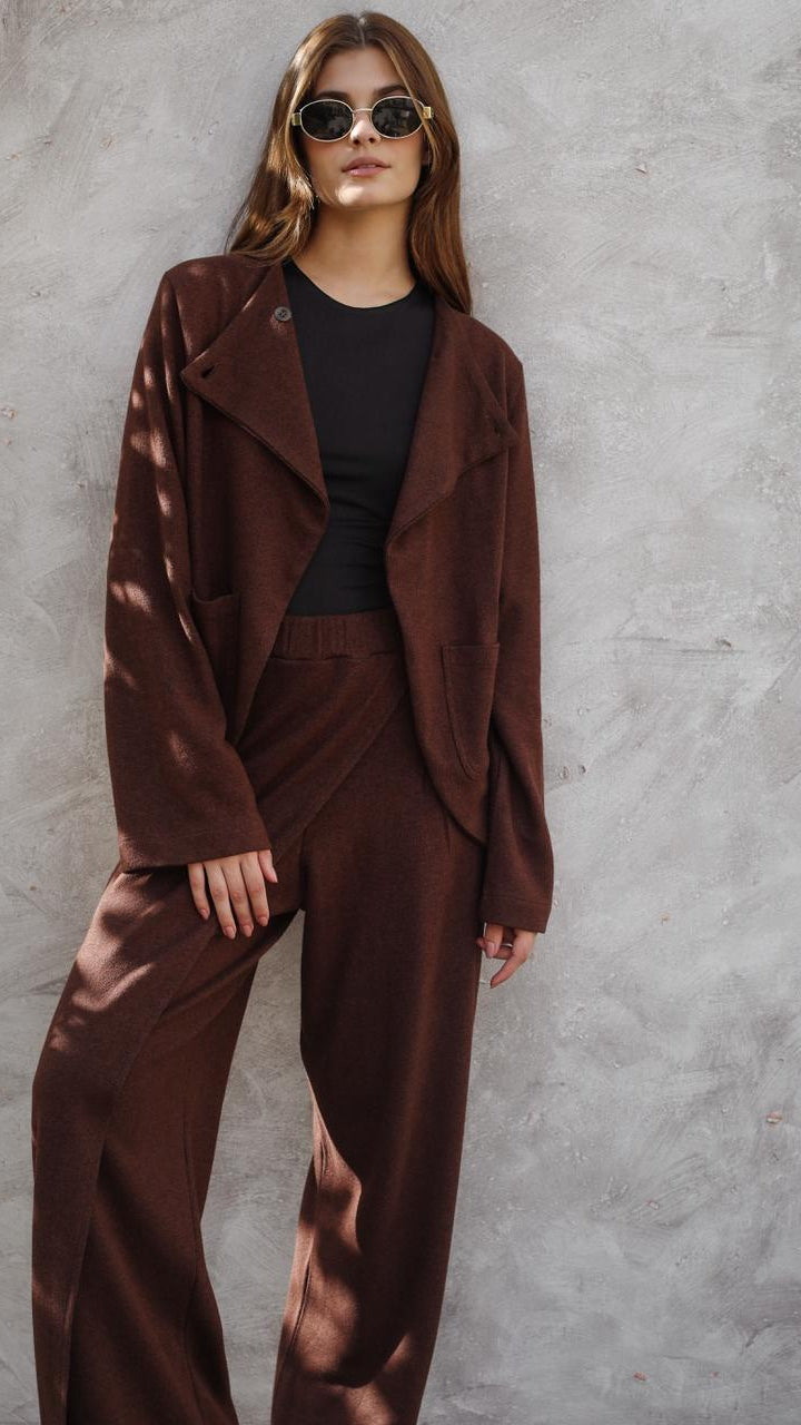 The luxe knit Brown Jacket
