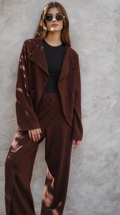 The luxe knit Brown Jacket