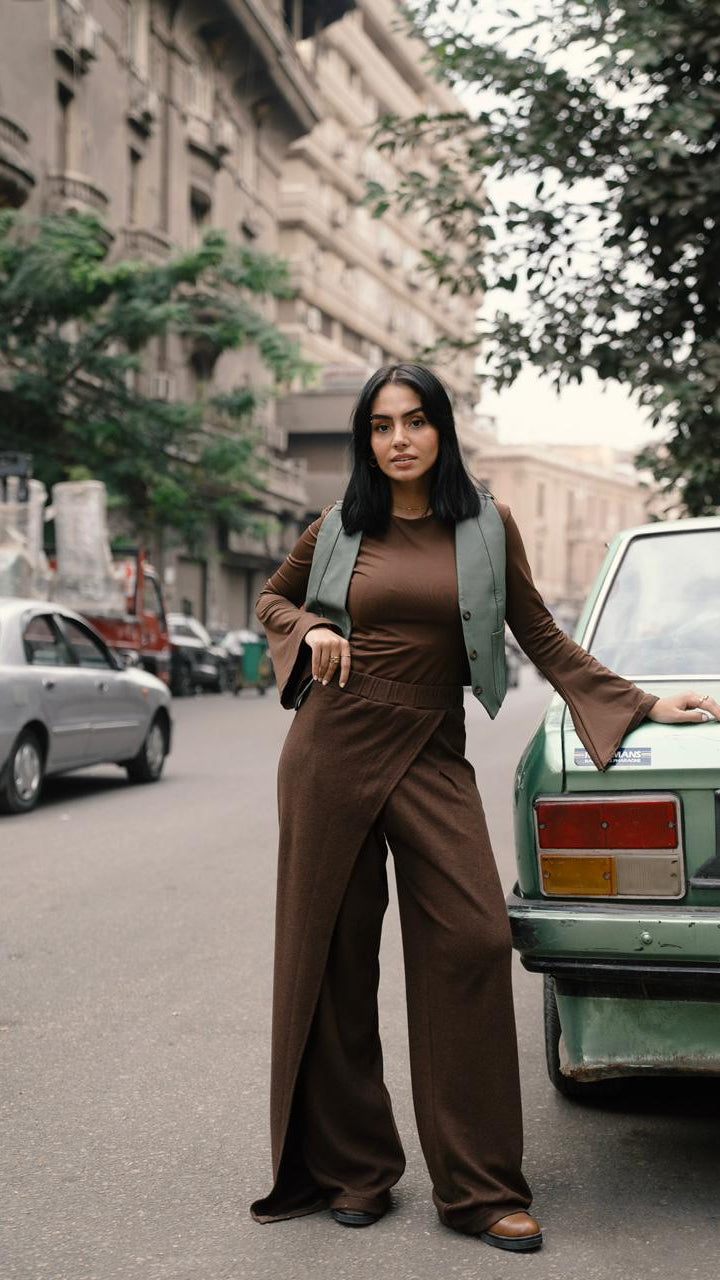 Leather Olive green Vest Blazer