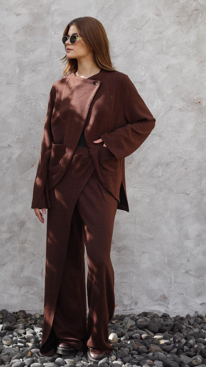 The luxe knit Brown Jacket