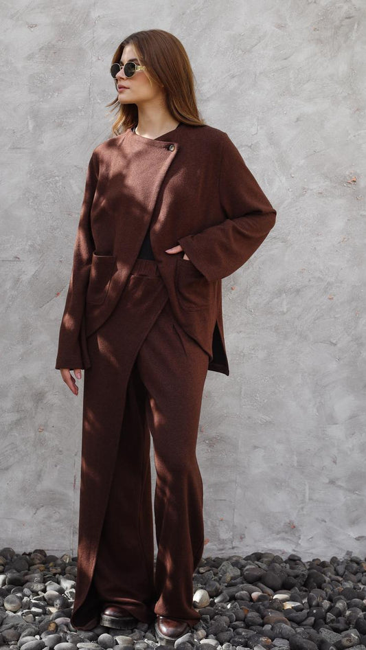 The luxe knit Brown Set