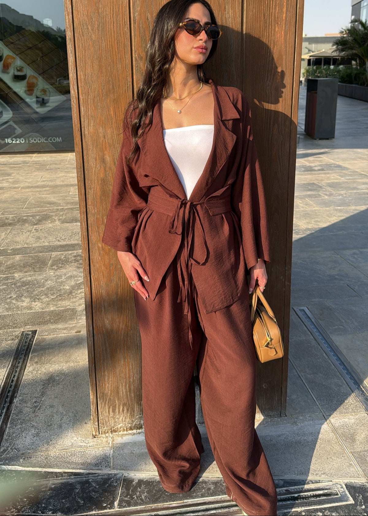 co-ord Linen Brown Set