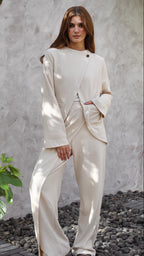 The luxe knit Off white Jacket