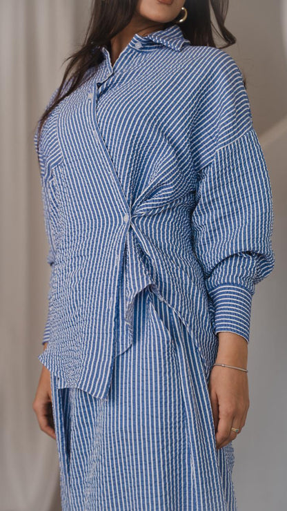 Orchid  Blue Stripes Set
