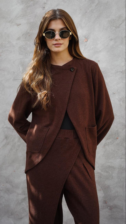 The luxe knit Brown Jacket