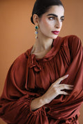 Galaxy Brown Drapes Blouse