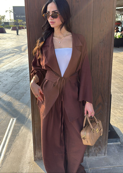 co-ord Linen Brown Set