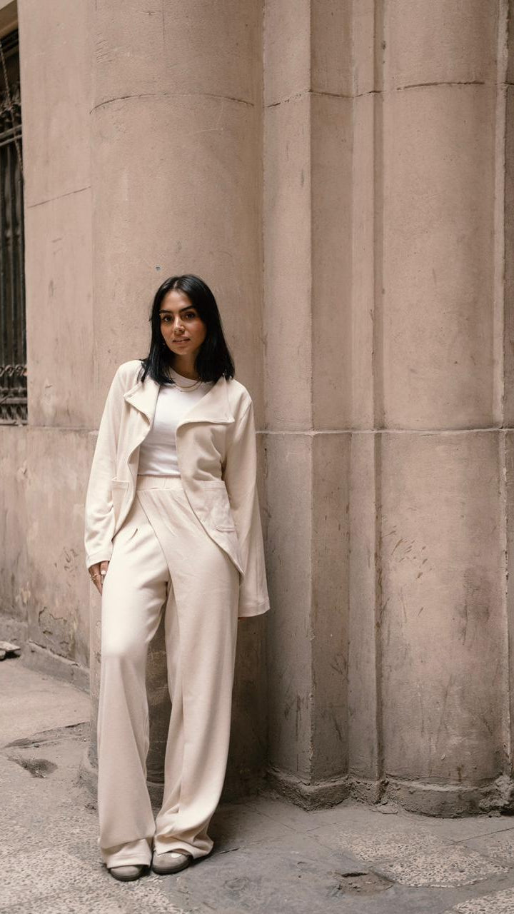 The luxe knit Off white Trousers