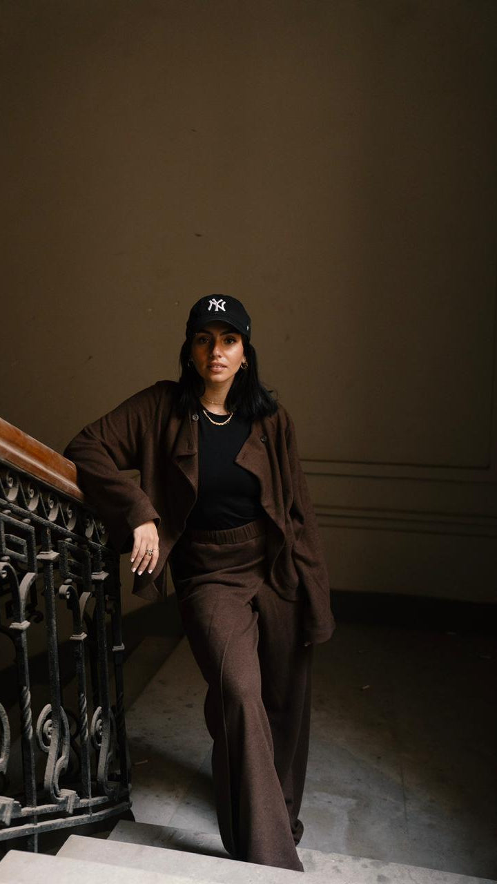 The luxe knit Brown Jacket