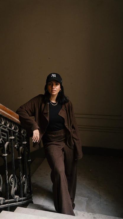 The luxe knit Brown Jacket