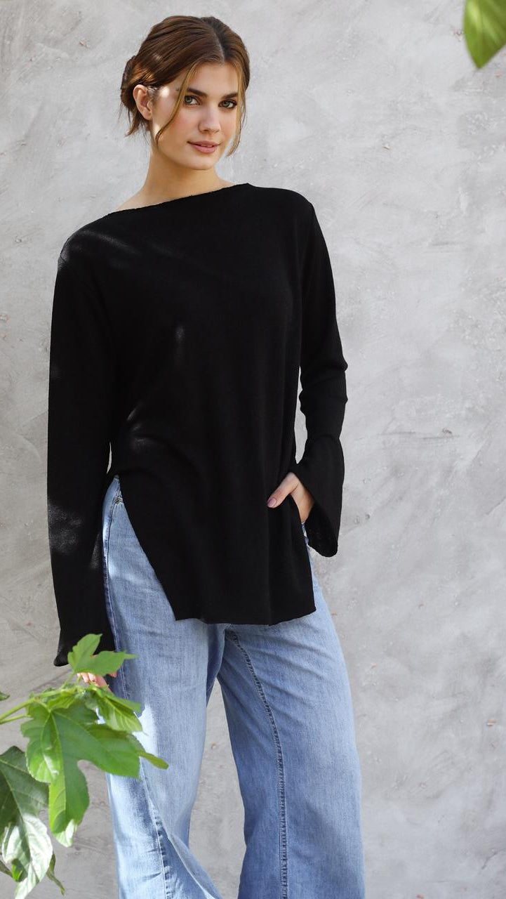 The Knit Duo Black Top