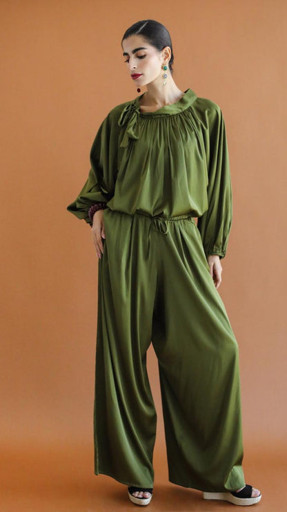 Galaxy Satin Olive green pants