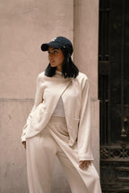 The luxe knit Off white Trousers