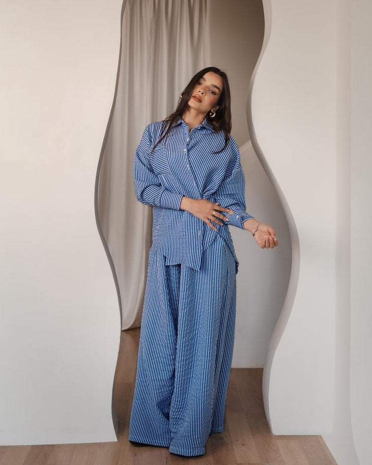 Orchid  Blue Stripes Set