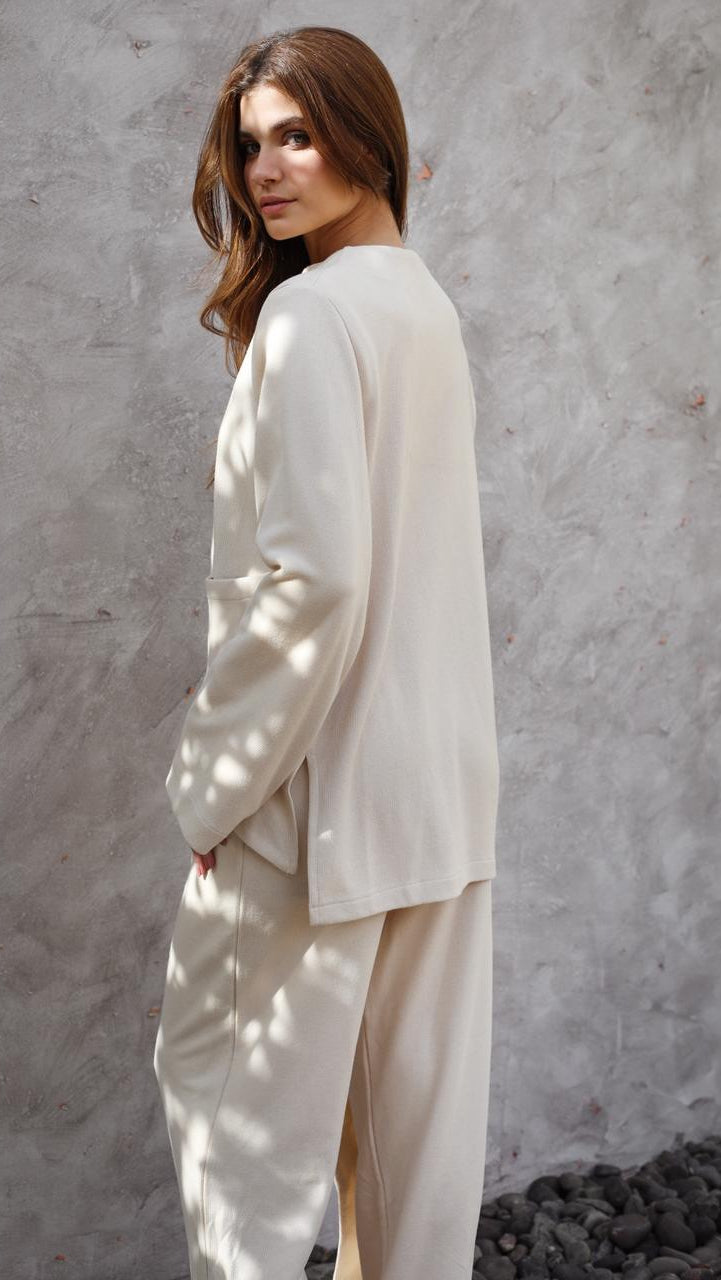 The luxe knit Off white Jacket