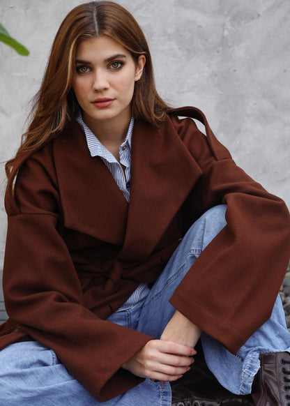 Grand Scarf Brown Coat