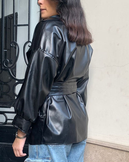 Leather Oversized Shacket