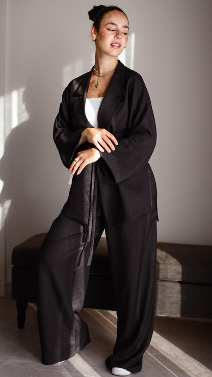 co-ord Linen Black Set