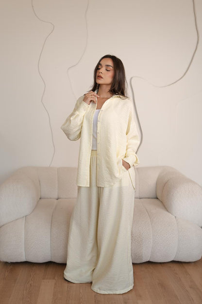 Orchid Butter Yellow Stripes Set