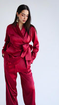 The Bow Suit Maroon