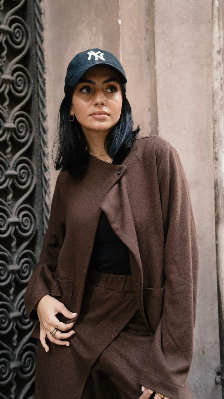 The luxe knit Brown Jacket