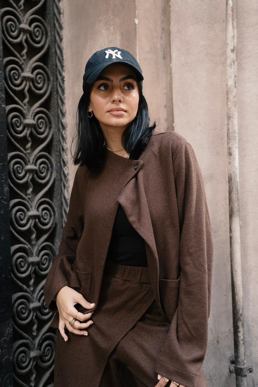 The luxe knit Brown Jacket