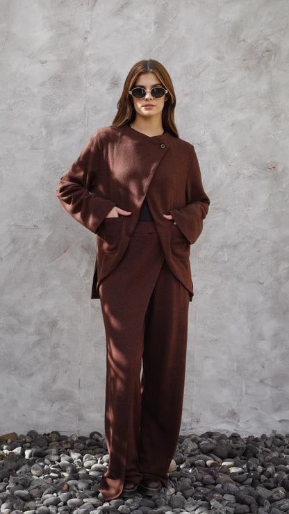 The luxe knit Brown Jacket