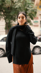 The Knit Duo Black Top
